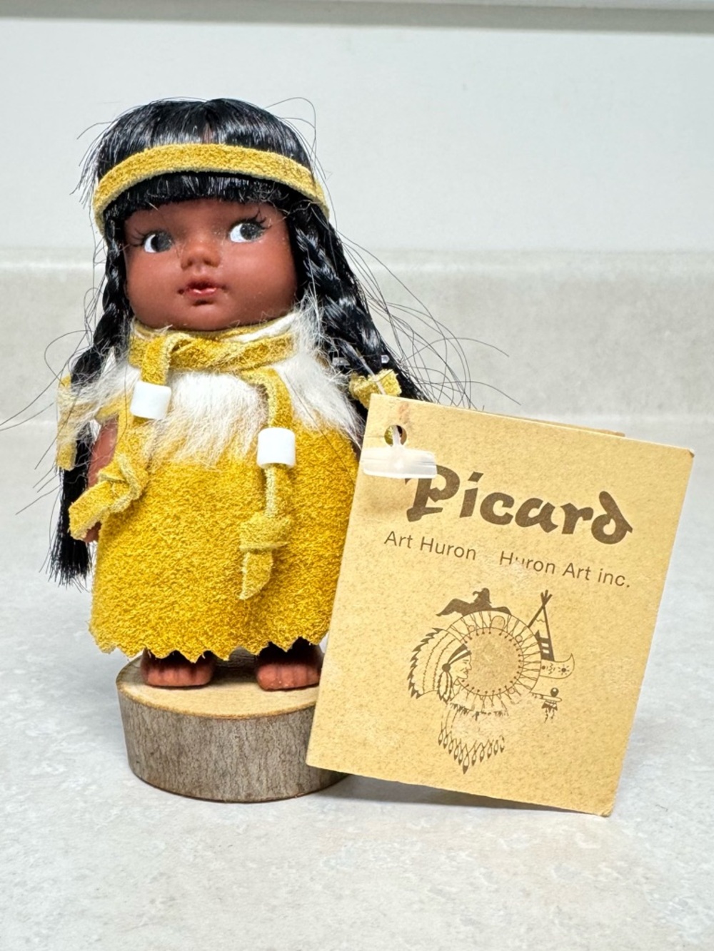 Indigenous Art Doll Vintage Huron Crafted Picard Canada